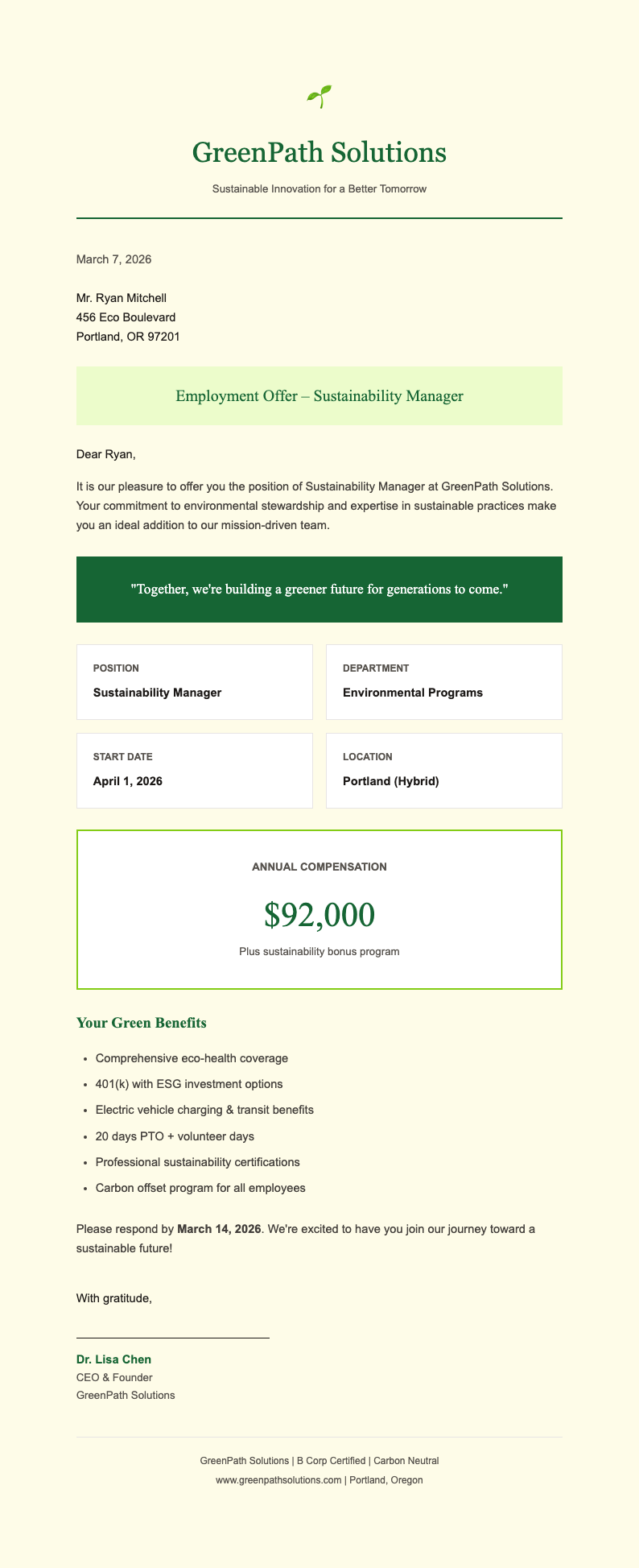 Sustainable eco green